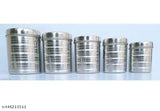Stainless steel kitchen jars set, food grade, airtight, pack of 5, various sizes