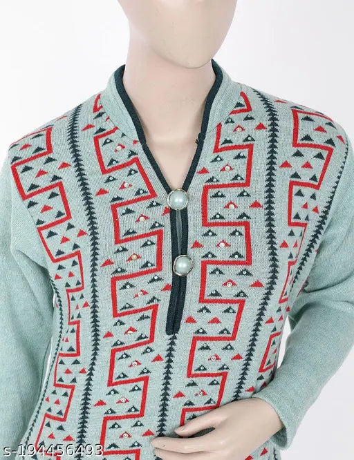 Soft wool winterwear kurta palazzo set with stonework for women, long sleeved, self-designed self-comfortable fashion from India