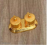 Gold metal Kumkum holder/Kumkum box for pooja, home decor or gifting. Handcrafted Indian God Idol, 10cm x 10cm x 10cm