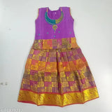 Art Silk Siren Checkard Lehenga for toddlers and kids (e.g., 1-2 years: waist size 10in, length 26in)