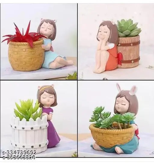 Attractive resin couple gardening showpieces set of 4, Indian-made decor for outdoor displays