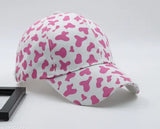 Cotton Cow Print White Pink Baseball Cap - Vibrant design on a onesize cap from India