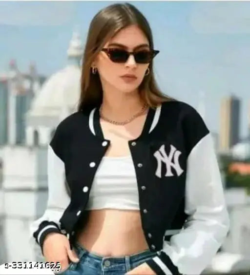 Black full-sleeve kids' jacket with New York logo