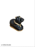 Handcrafted poly resin Shivling and Nandi set for temple home, India origin decorative item, set of 2 (2.5x3x1.5 inches each)