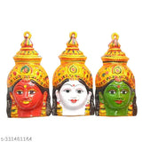 Metal Nava Durga Devi figurines, set of 9, Indian God Idols, 7 inches tall