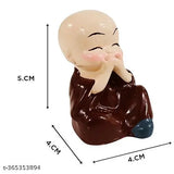 Polyethylene mini Buddha statues - pack of 4 for home decoration or car dashboard showpiece, bringing peace and wisdom