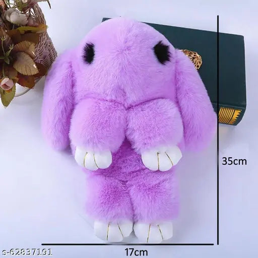 Purple fluffy fabric bag with paw-like details, resembling a bunny or rabbit design, for women or girls; suitable as a casual accessory or handbag