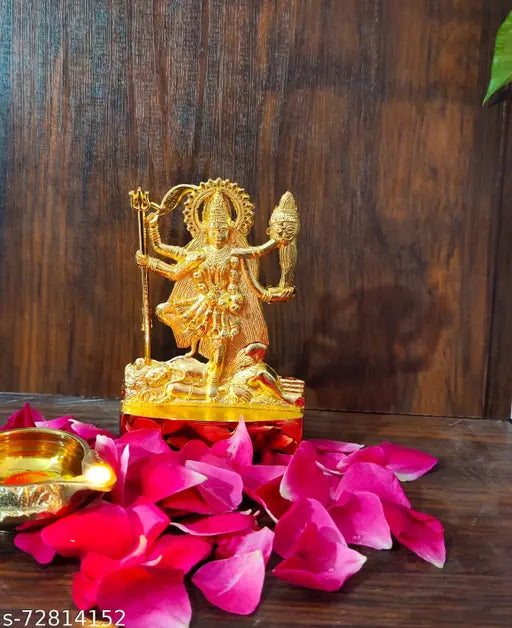 Metal Maa Kali handicraft statue, 15cm x 12cm x 10cm, contemporary Indian art for home or office decor