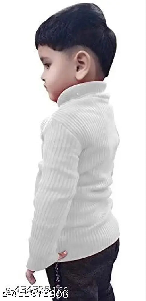 Woolen high neck sweaters for baby boys and girls, self-design net pattern, ideal for winter full sleeve