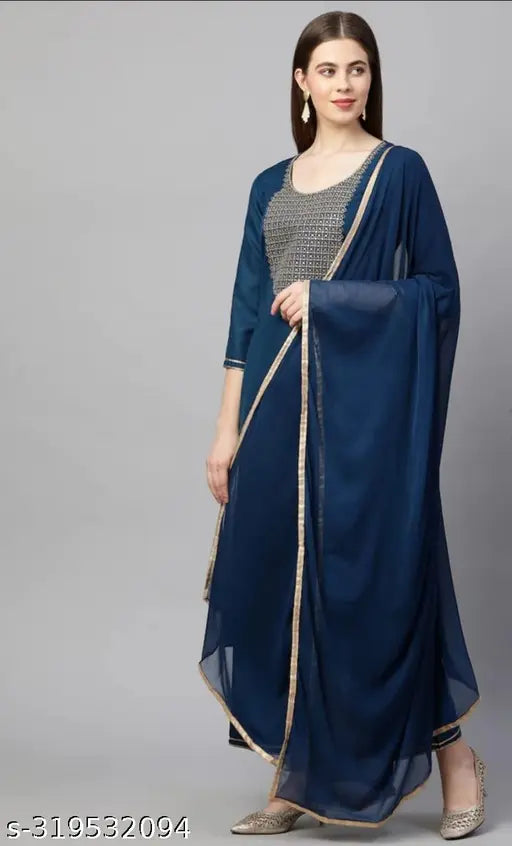 Rayon Shingar 01 Exclusive Wear woman's kurti pant set with dupatta, solid net pattern, available in M, L, XL, and XXL sizes