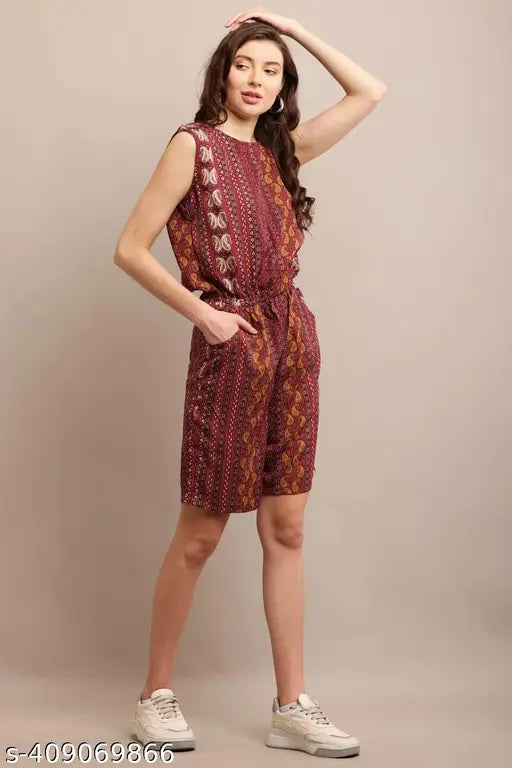 Trendy rayon sleeveless printed net nightsuit, attractive women's loungewear from India (Size S: 28-36-28, M: 30-37-30, L: 32-38-32)