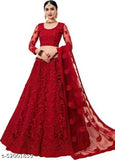Silk and net embroidered Lehenga Choli set, ocean dream fashion in solid colors