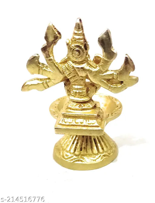 Brass Varahi Amman Deepam 300gm figurine, traditional Indian god idol with lamp, intricate detailing
