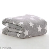 Star Grey Fleece Geometric Baby Blanket (75cm x 100 cm, 0-9 Month), ideal for winter, Sensitive Skin, self-comfort, and growth