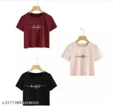 Cotton blend printed net tops for women, set of 3 by Chirag Enterprises - Indian summer fashion