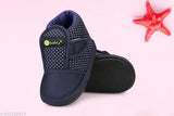Pink and D.Blue textile and PVC baby combo shoes, casual boots with velcro fastening, encouraging active play and musical sound for children's development