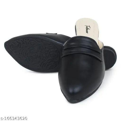 Lycra D strap Fancy Mules Bellies & Ballerinas in PVC, open back net design, solid pattern, size IND-[insert appropriate foot length size from the given options]