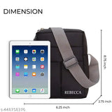 Black sling messenger cross-body bag with adjustable strap