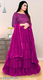 Embellished satin and net lehenga for girls, ruffle stitch with three-quarter sleeves, various sizes available from 1-12 years, Indian origin
