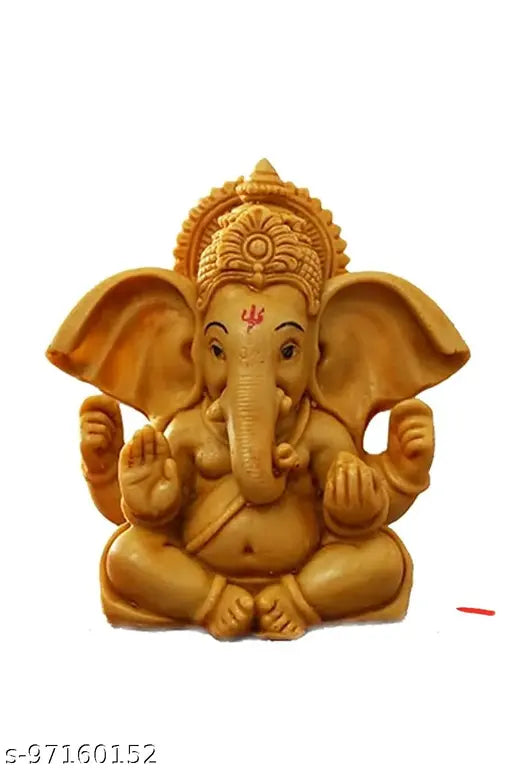 Resin Ganesh figurine, 10cm tall Lord Ganesha for home decor or car dashboard showpiece. Widely revered Hindu deity