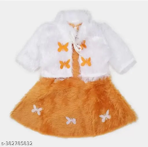 Wool net baby girl winter dress costume, available in sizes from 0-1 Years to 12-18 Months