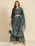 Indian print maxi dress with long puff sleeves, boat neckline, handcrafted detailing