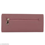 Purple leather wallet with zip closure, multiple card slots