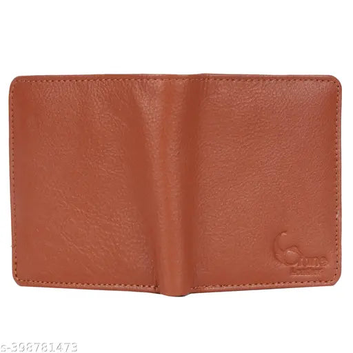 Brown leather RFID blocking men's wallet with 3 compartments, high-quality soft genuine leather, gift boxed, India origin