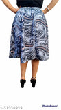 Designer glamarous women's western crepe skirt with printed net, available in sizes 26-38 (India origin)