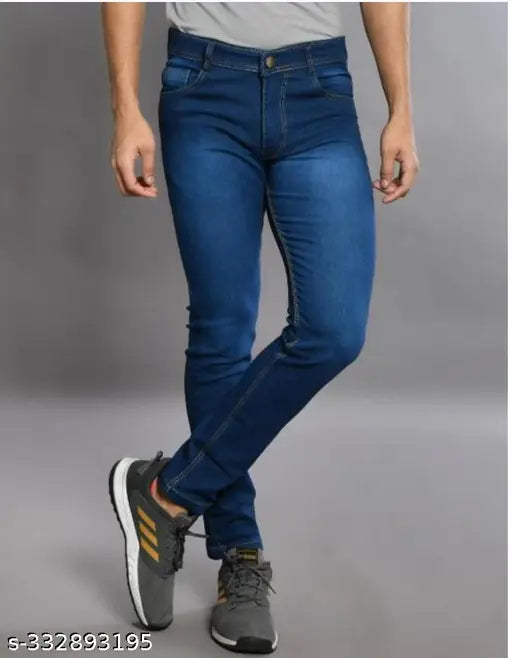 Blue Shade Georgette Denim Jeans for men - stylish and comfortable fit with cotton stretch fabric, perfect for everyday wear