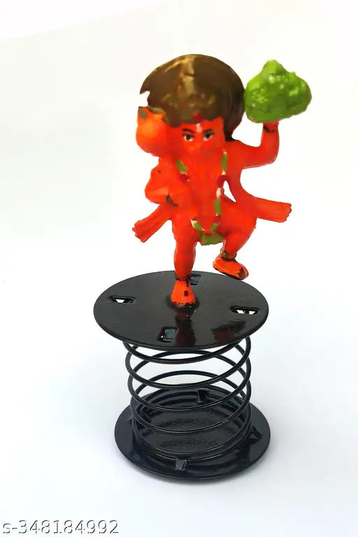 Red Mountain Hanuman car dashboard from India, intricate religious icon for vehicle interior