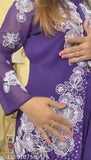 NEW Designer Georgette Embroidered Net 3/4 Sleeve Suit Set - XXL, India-made palazzo and kurta