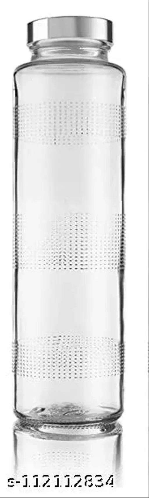 Clear glass water bottle (750ml), ideal for fridges and kitchens, single pack from India