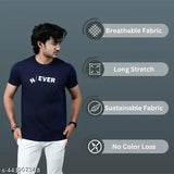 Polycotton printed men's t-shirt set, short sleeves, pack of 3 (M: 38in chest, 27in length; XL: 42in chest, 29in length) - stylish, comfy, and breathable for everyday wear