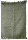 Grey acrylic plush throw blanket