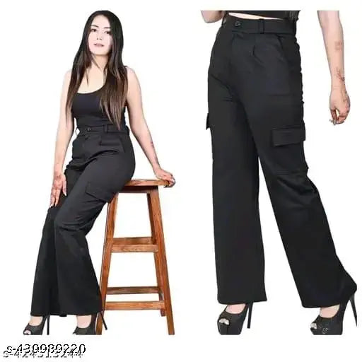Black cotton lycra 4-pocket trousers, solid net design, men's pant from India (size: N)