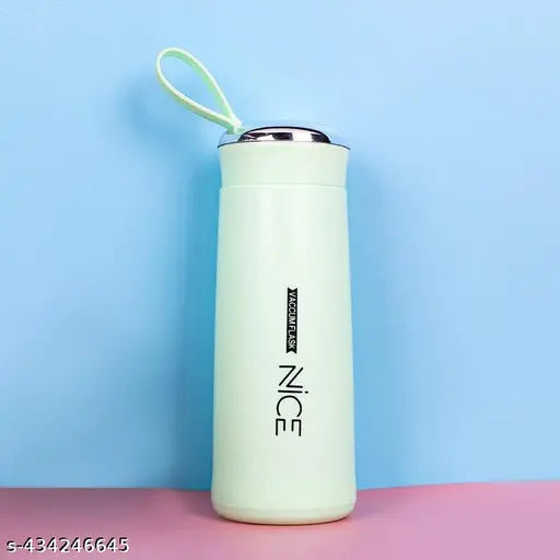 Premium Nice Print Glass Water Bottle with Food grade Plastic - 400ml | Glass Bottle | Leak Proof | BPA Free | For School or College | Easy to carry | Blue | Pack of 4