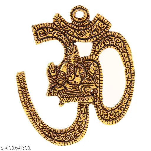 Metal OM Wall Hanging: Artistic handcrafted symbol of divine energy and tranquility for office, home decor, or spiritual spaces (India)