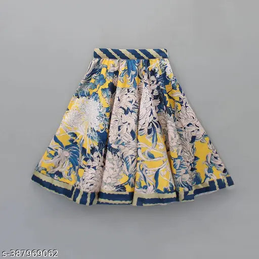 Ethnic motif print cotton crop top lehenga, 2-8 year baby girl party wear, India