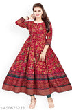 Red floral printed kameez with embroidery