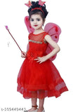 Red lace child's fairy dress with matching headband