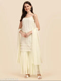Yellow chiffon kameez set with dupatta