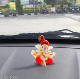 Handcrafted resin Ganesh idol, beautiful Hindu god decor for home or car dashboard, 4x4x4 inches