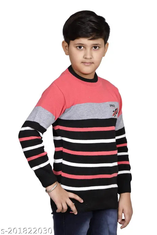 DIMSY Collection: Woolen boys sweater set (2pcs), printed pattern, long sleeves for winter, 8-12 years, made in India