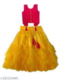 Silk and net lehenga-choli set with dupatta for girls, fully stitched Indian traditional wear with embroidery, multiple sizes available