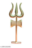 Golden metal Universal Kraft Lord Shiva Trishul Damru with stand, 11cm height for Vastu, office protection, prosperity & success