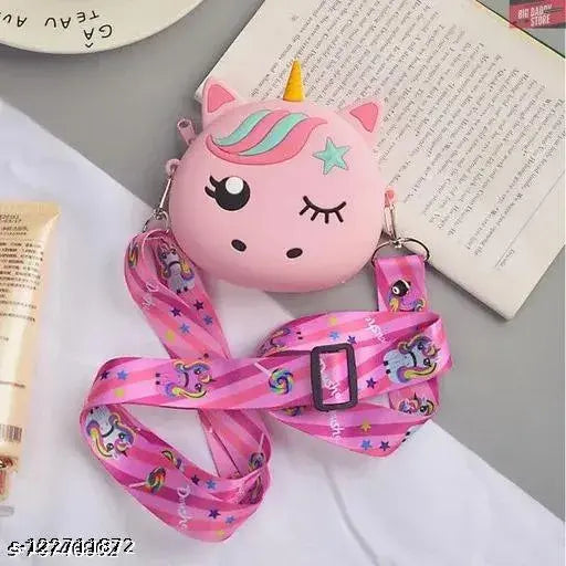 Unicorn silicone small size crossbody bag for girls and women with a keychain
