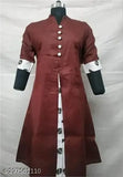 Actor attire, maroon kameez with white trim, long sleeves, front button closure