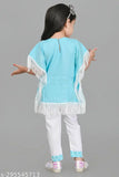 Embroidered cotton blend kaftan for kids (9-12 months to 2-3 years), Indian fashion style