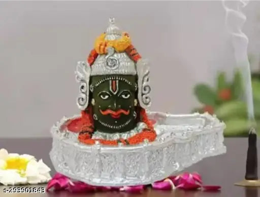 Handcrafted resin Mahakaleshwar Jyotirlinga shiva linga, 12cm Indian idol for puja, car desktop, or gift